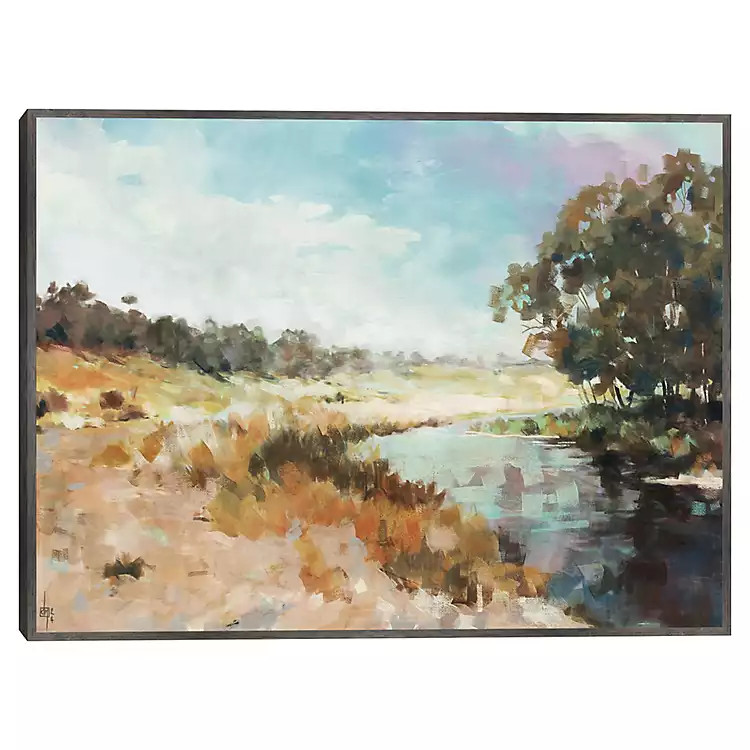 New! View by the Pond Framed Canvas Art Print | Kirklands