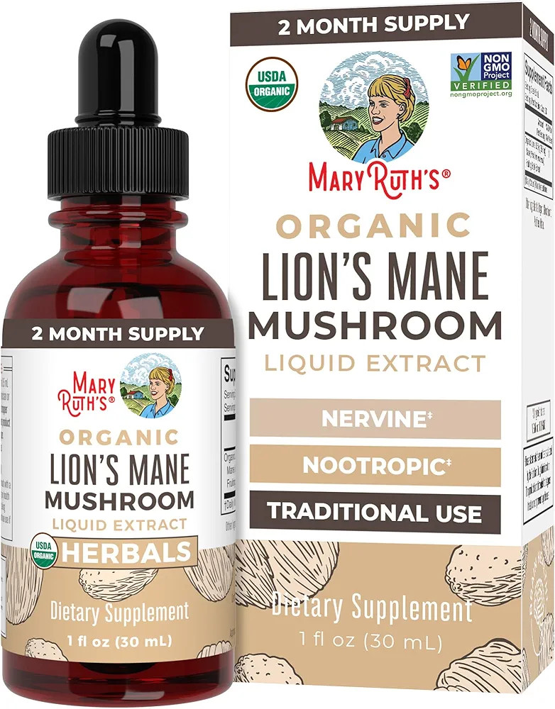 MaryRuth Organics Lions Mane Mushroom Supplement, Upto 2 Month Supply, Nootropic USDA Organic Lio... | Amazon (US)
