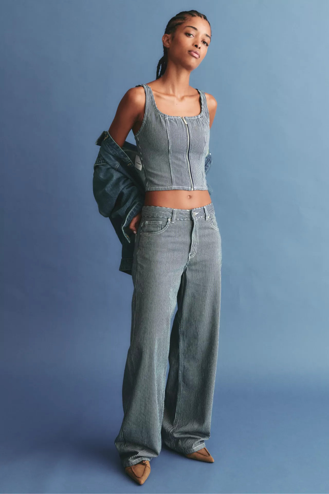 Striped straight-leg jeans | PULL and BEAR UK