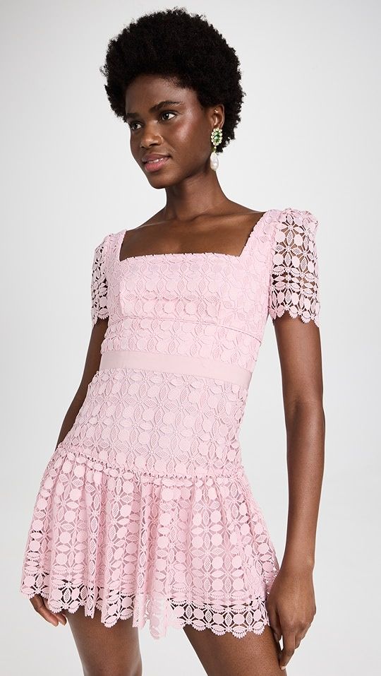 Pink Petal Lace Mini Dress | Shopbop