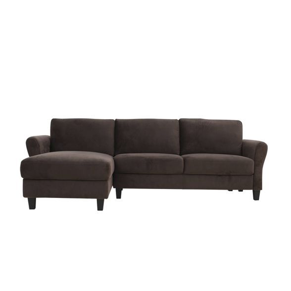 Wilson 3 Seat Sectional Sofa with Curved Arms Coffee - Lifestyle Solutions | Target