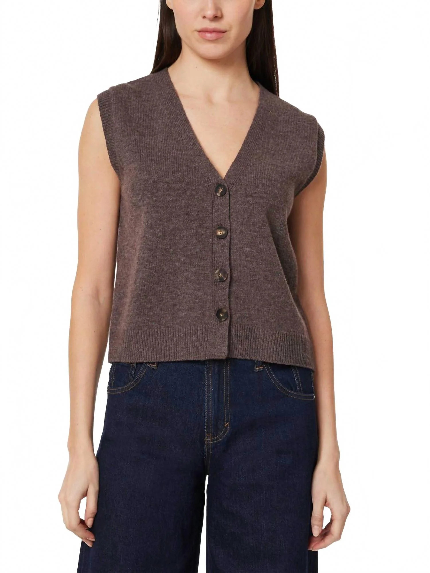 Sweater Vest In Chocolate Heather | Shop Simon