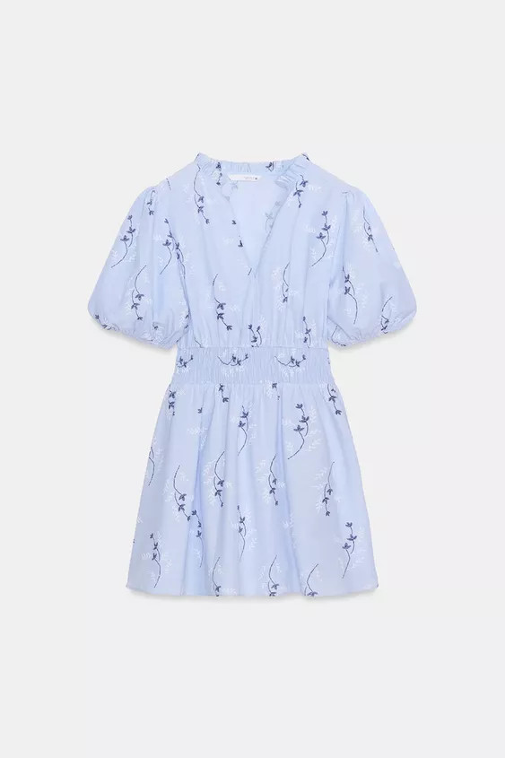 EMBROIDERED RUBBERISED PRINTED DRESS | Zara US