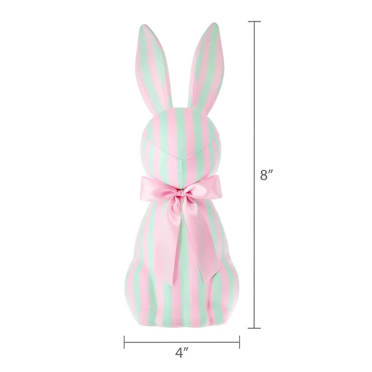 Jumbo Striped Bunny Tabletop Decoration, Mint Green and Pink, 27", Easter by Way To Celebrate | Walmart (US)