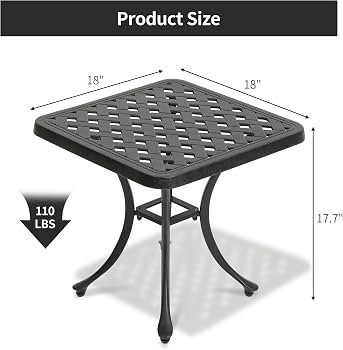 Amazon.com: HOMEFUN Outdoor Side Tables for Patio - Cast Aluminum End Tables for Outside Rustproof and Waterproof for Garden, Porch, Balcony\uff08Antique Bronze\uff09 : Home & Kitchen | Amazon (US)