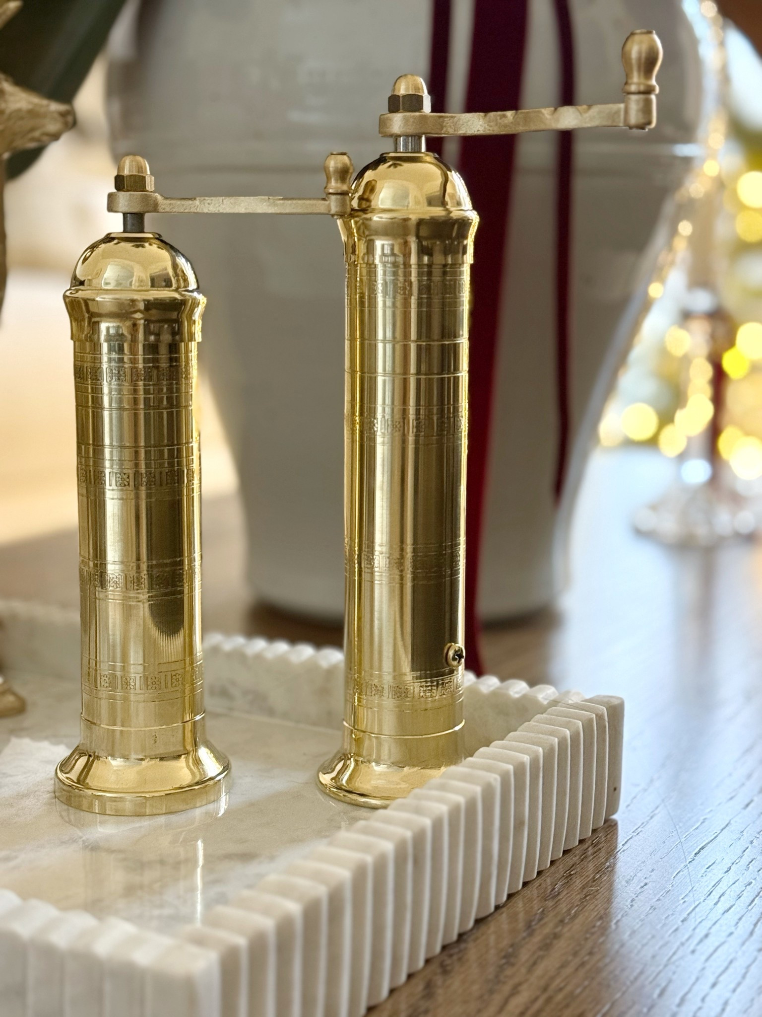 Christmas present to me!  I ordered these brass salt and pepper mills because the price was too good for the set. Lucky you, they’re still on sale!  They’re sourced from a family owned business in Greece, where they’ve been crafting these beauties since 1977!

#LTKGiftGuide #LTKHoliday #LTKSaleAlert