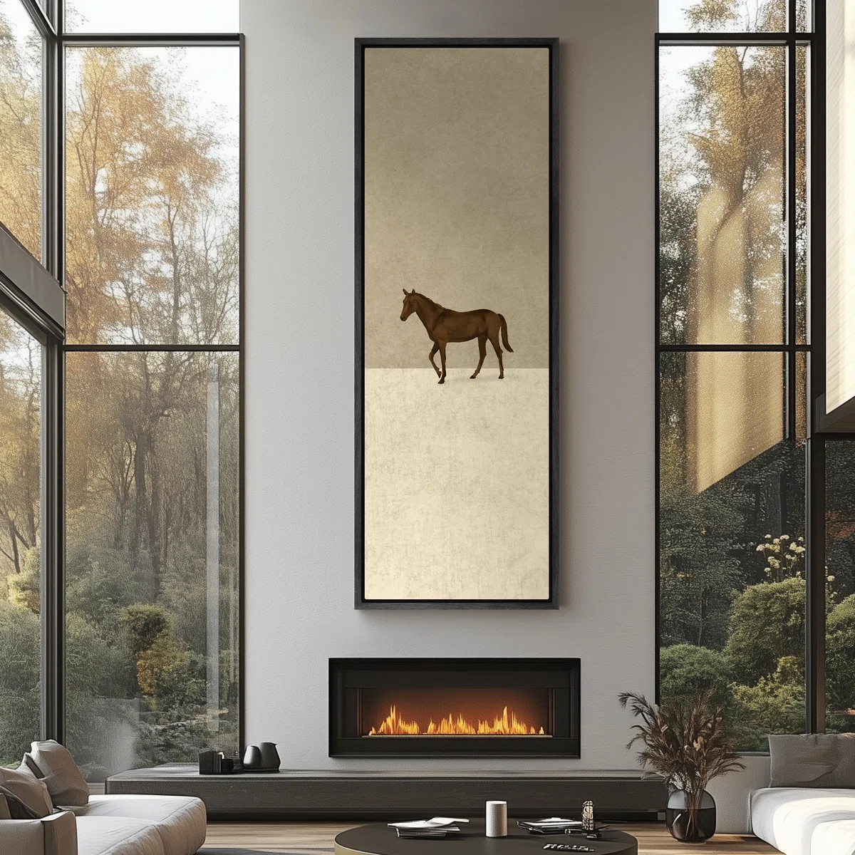 Vintage Pine Tree Drawing Classic Country Rustic Artwork - Extra Large Framed Wall Art Canvas Pri... | Wayfair North America