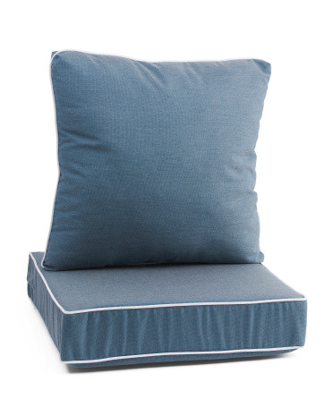 Made In Usa Indoor Outdoor Deep Seat Cushion Set With Piped Edges | Throw Pillows | Marshalls | Marshalls