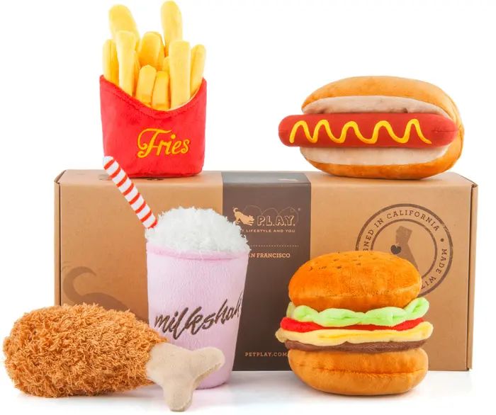 P.L.A.Y 5-Piece Fast Food Plush Dog Toy Set | Nordstrom | Nordstrom