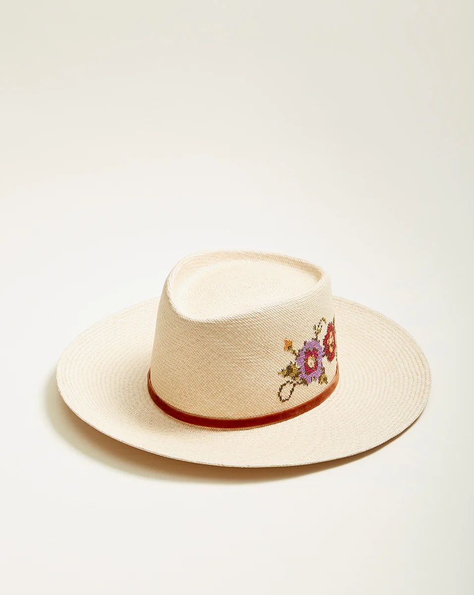 Floral Cross Stitch Hat | Veronica Beard