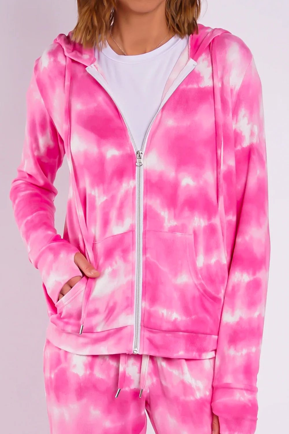 CLOUD ZIP UP - Hot Pink Tie Dye | Los Angeles Trading Co