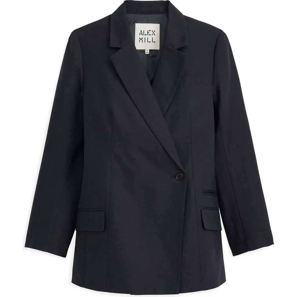 Alex Mill Soho Linen & Cotton Blazer in Black at Nordstrom, Size Large | Nordstrom