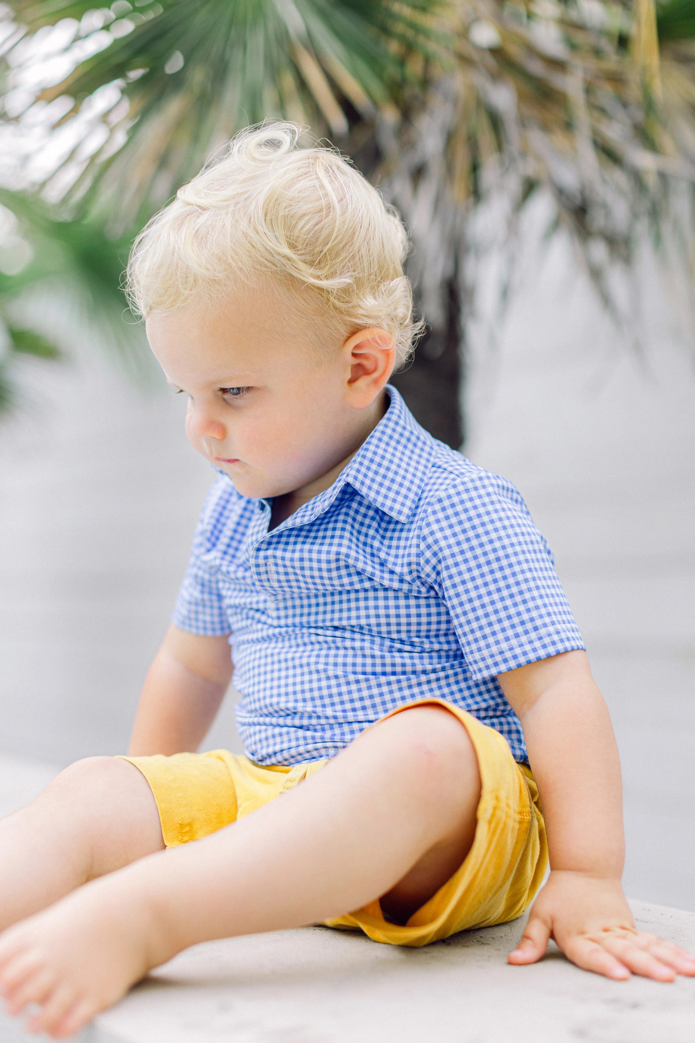 Blue Gingham Boys' Polo | Poppy Kids Co