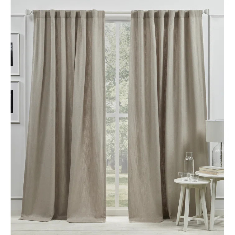 Lauren Ralph Synthetic Solid Color Semi-Sheer Rod Pocket Single Curtain Panel | Wayfair Professional