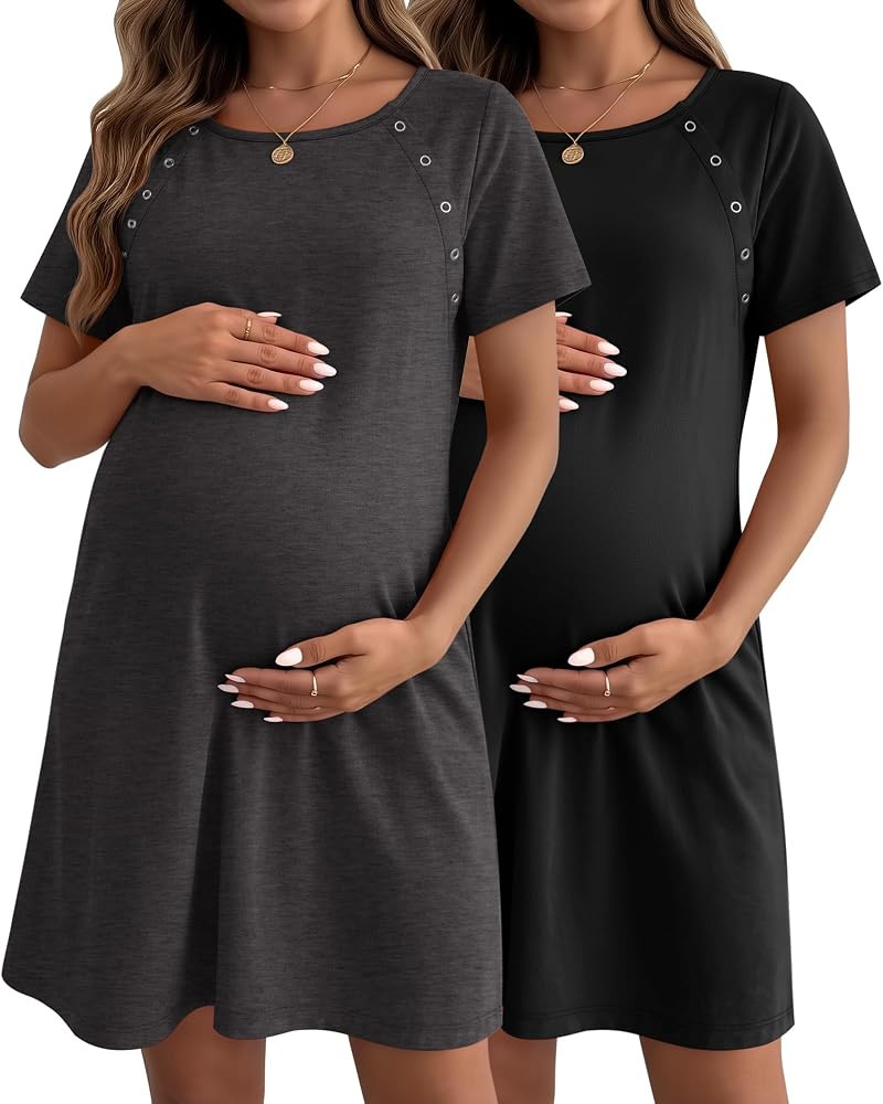 Huukeay 2 Pack Labor and Delivery Hospital Gown | Amazon (US)
