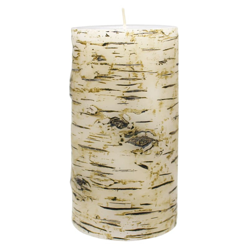 Birch Unscented Pillar Candle, 3x6 | At Home
