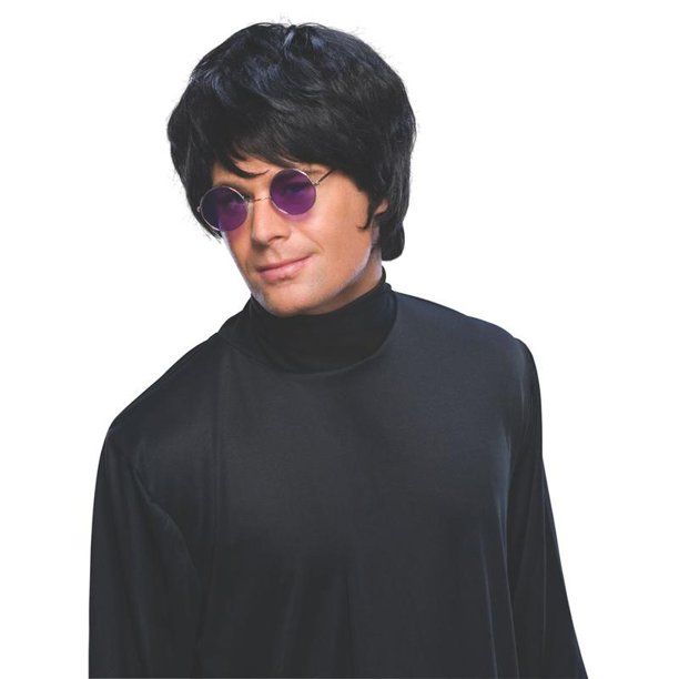 Pop Star Wig Black Men's Shag Mod Beatles Mop 60s 70s Costume Accessory - Walmart.com | Walmart (US)