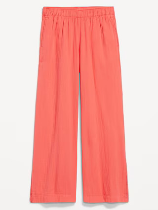High-Waisted Crinkle Gauze Super Wide-Leg Pants | Old Navy (US)