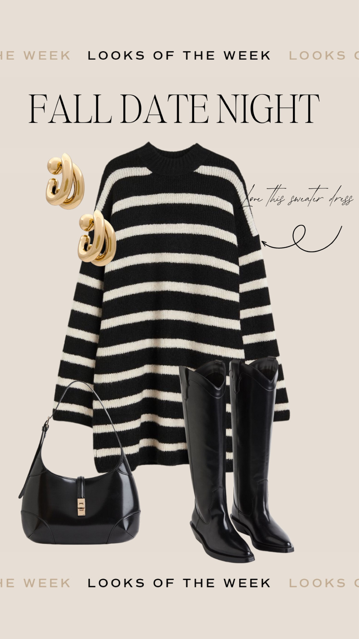 Outfit idea for a fall date night under $100. 