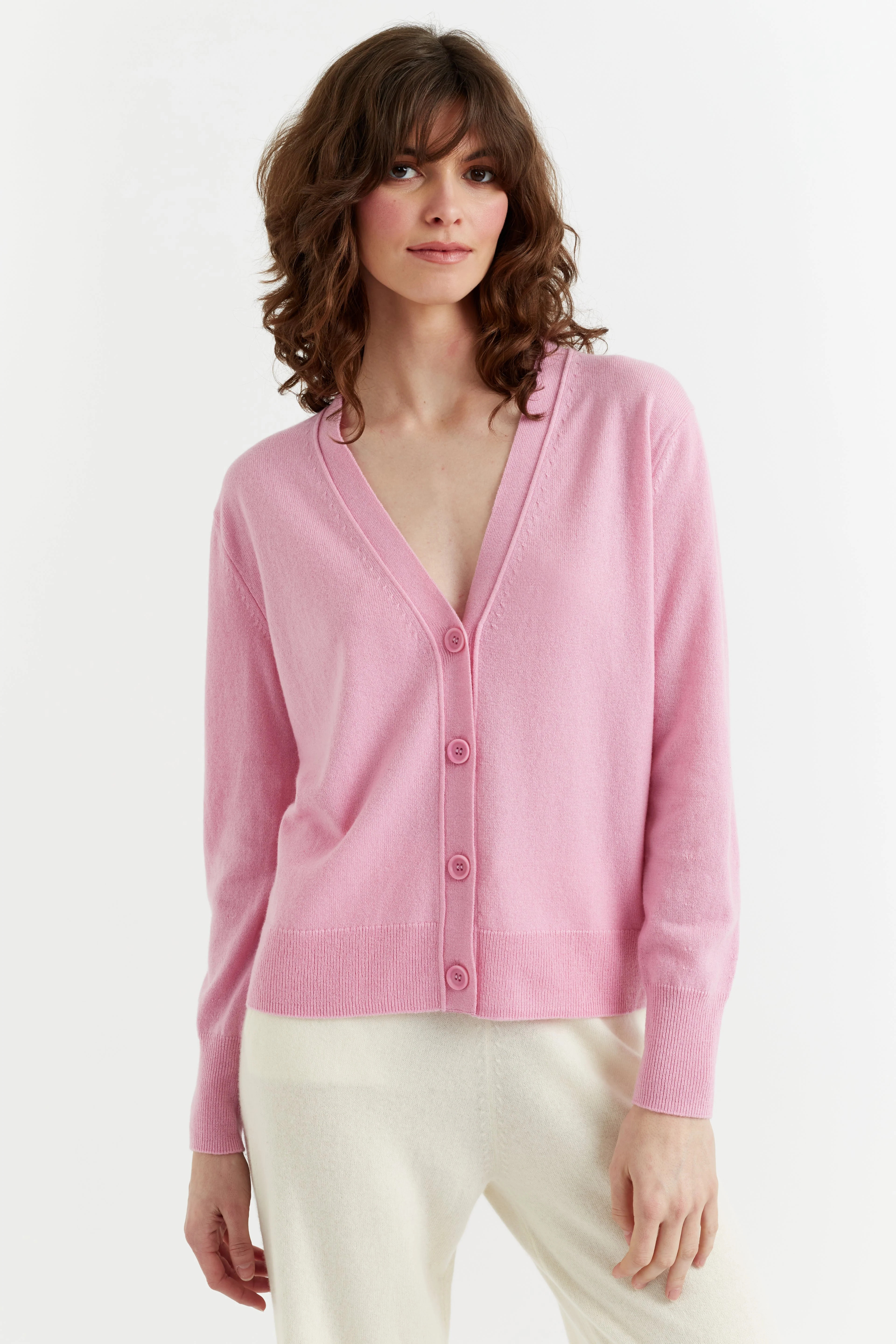 Candy-Pink Cashmere Cardigan | Shop Simon