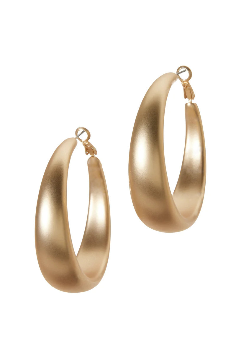 Matte Finish Hoop Gold | Boston Proper
