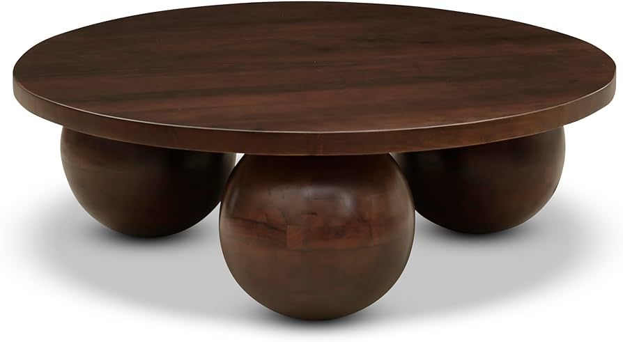 Meridian Furniture Spherical Collection Art Deco Coffee Table with Rich Finish and Solid Acacia W... | Amazon (US)