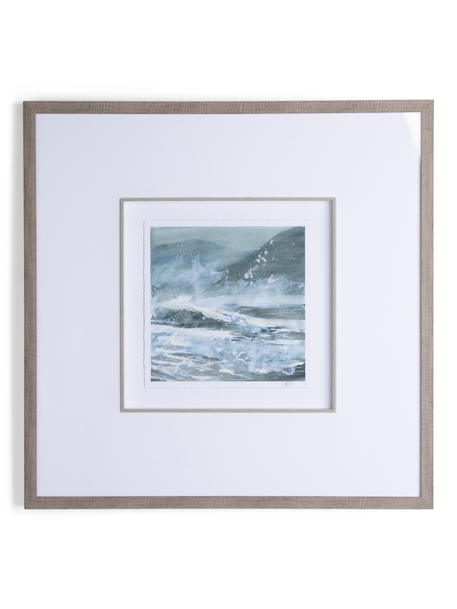 31x31 Stormy Coast Hand Embellished Under Matted Wall Art | TJ Maxx