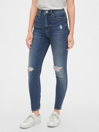 Sky High Distressed True Skinny Jeans with Secret Smoothing Pockets | Gap (US)