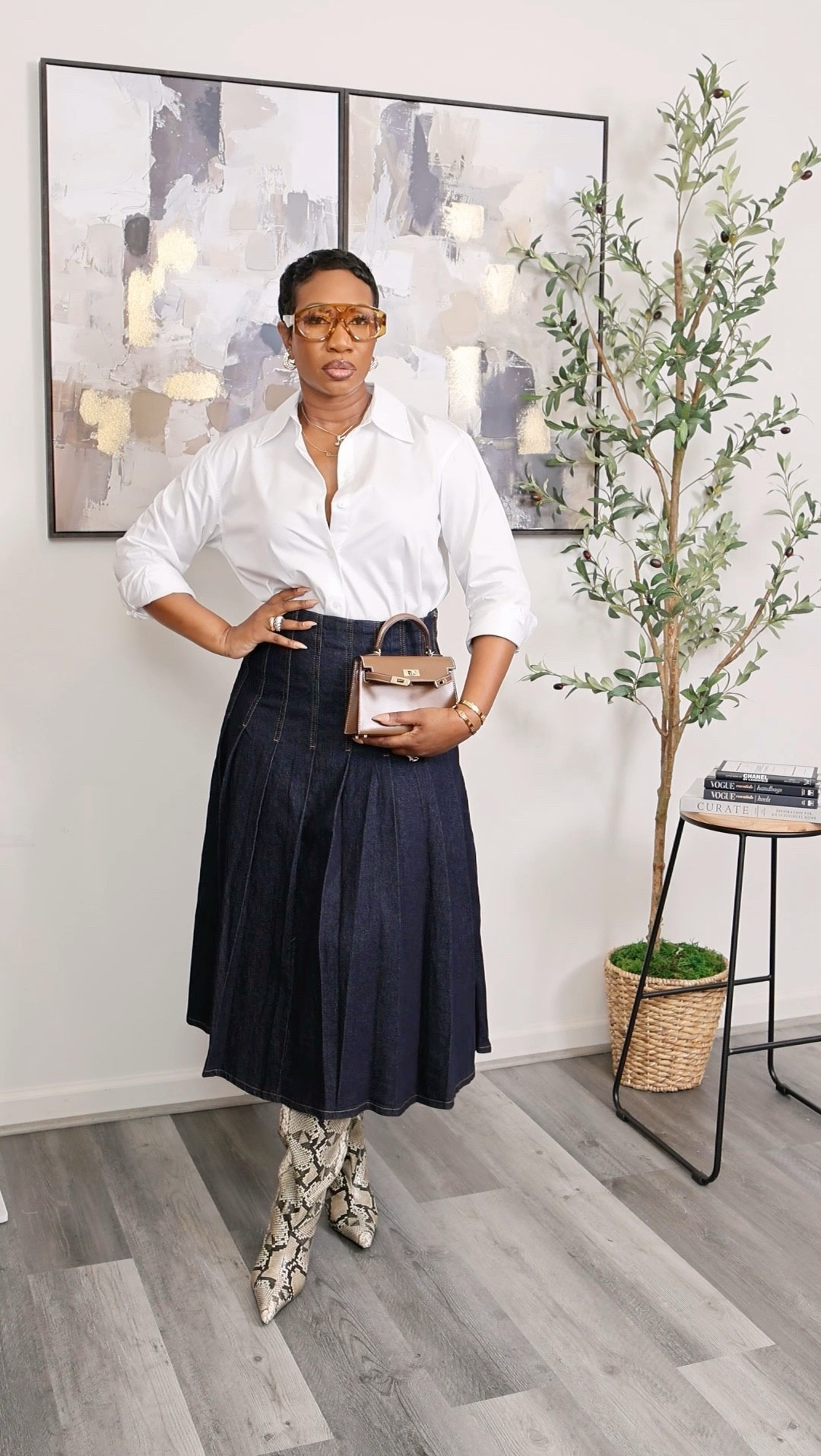 Fall Outfit Idea… Totally loving this denim skirt paired with a white button down shirt and boots.
Size 8 skirt
#LTKStyleTip

#LTKootd #LTKSeasonal