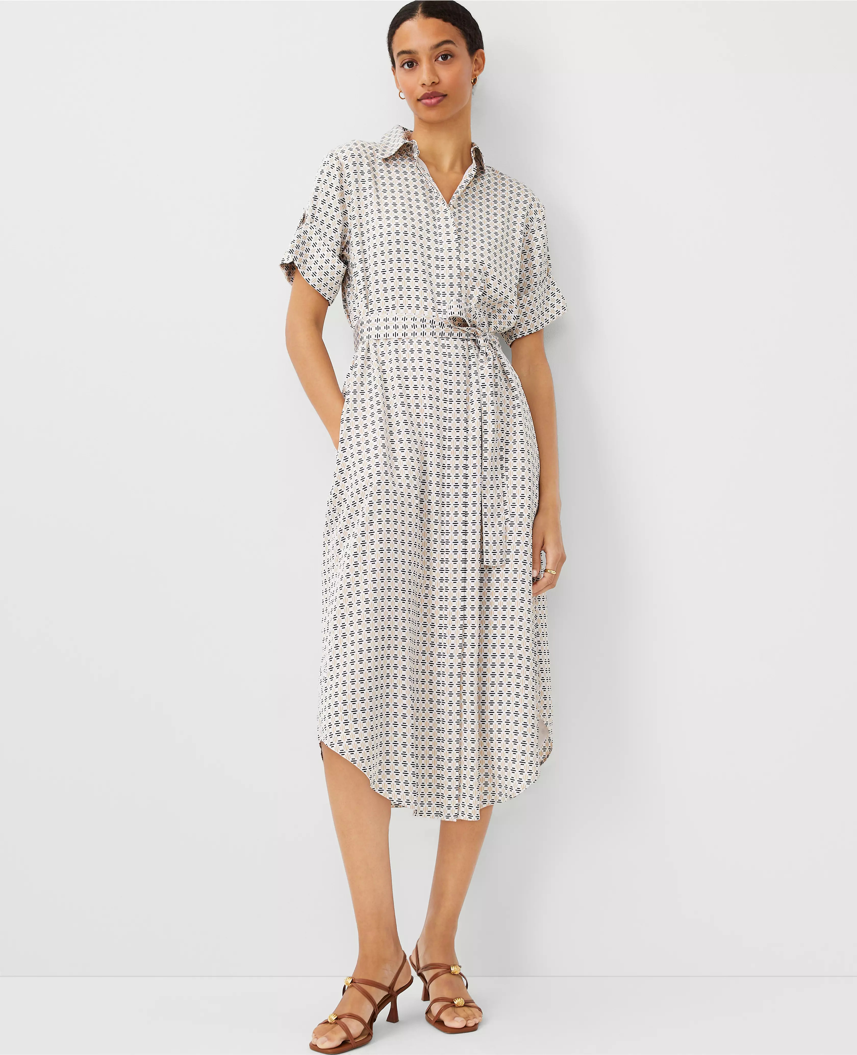 Geo Midi Shift Dress | Ann Taylor (US)