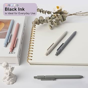 FIOVER Gel Pens, 5pcs 0.5mm Quick Dry Black Ink Pens Fine Point Smooth Writing Pen High-End Serie... | Amazon (US)