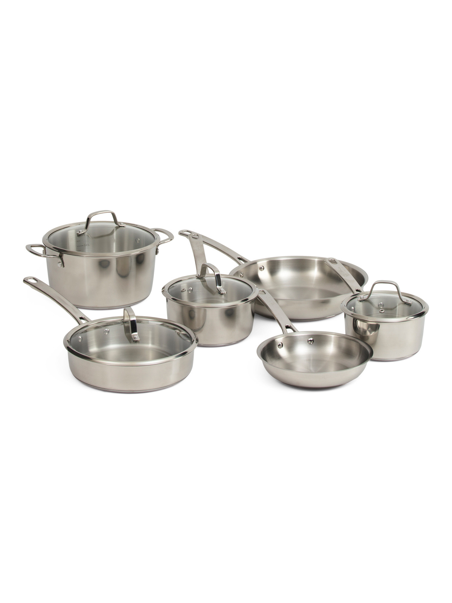 10pc Tri-ply Stainless Steel Cookware Set | TJ Maxx