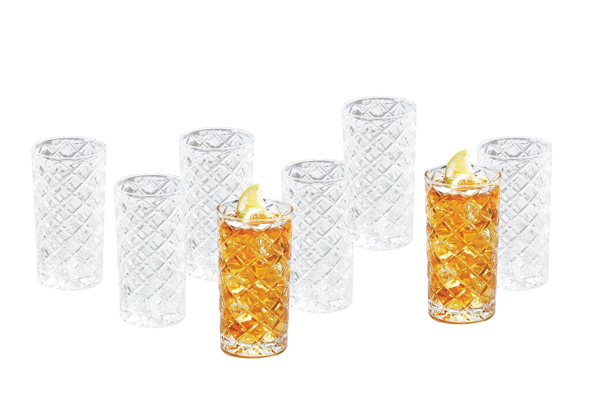 Better Homes & Gardens Diamond Cut Tumbler Clear Drinking Glass, 8 Pack - Walmart.com | Walmart (US)