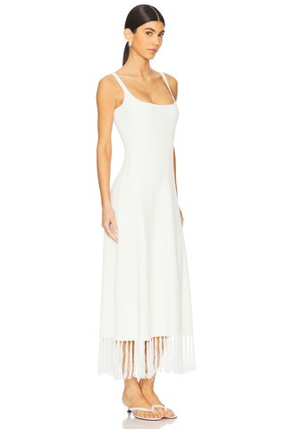 Clea Silas Fringe Knit Dress in Off White from Revolve.com | Revolve Clothing (Global)