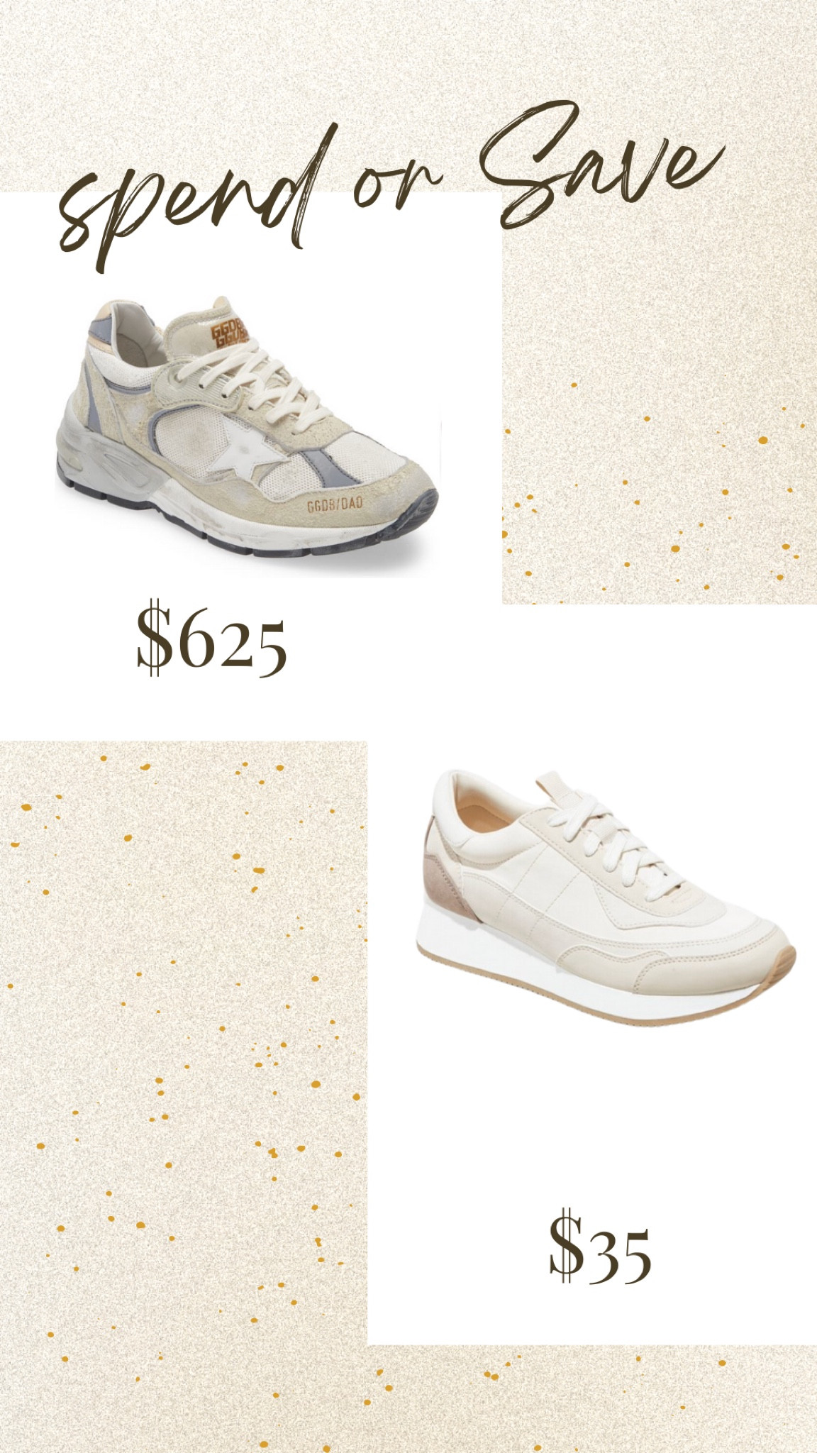 Splurge or save. Spend or save. Golden goose imitation. Target sneakers.  Target fashion. Target finds. Target shoes.  

#LTKBacktoSchool #LTKFind #LTKshoecrush