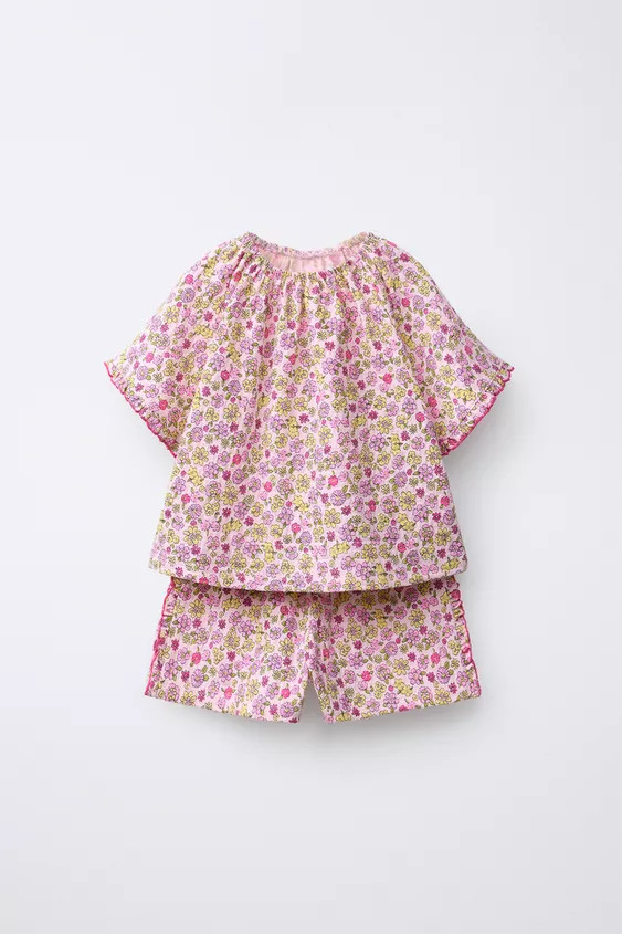 TEXTURED PRINT T-SHIRT AND BERMUDA SET | Zara US