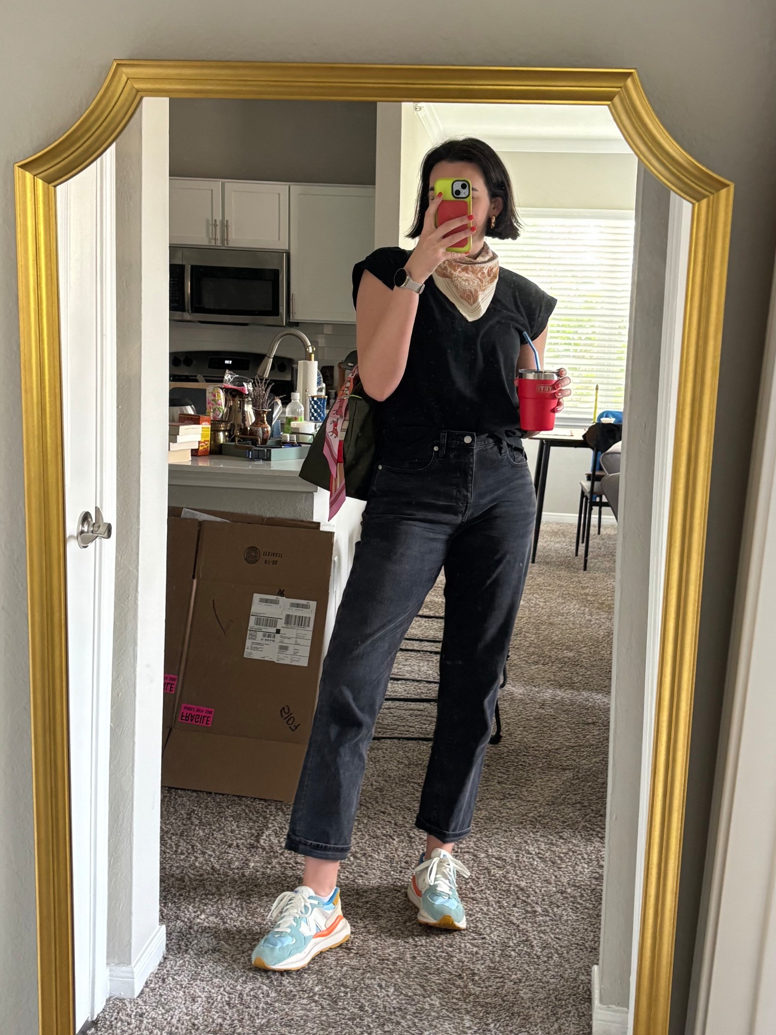 Mondays are frequently black on black days. I made it slightly more interesting with a scarf and a pop of color with my sneakers:)

#LTKActive #LTKShoeCrush #LTKWorkwear