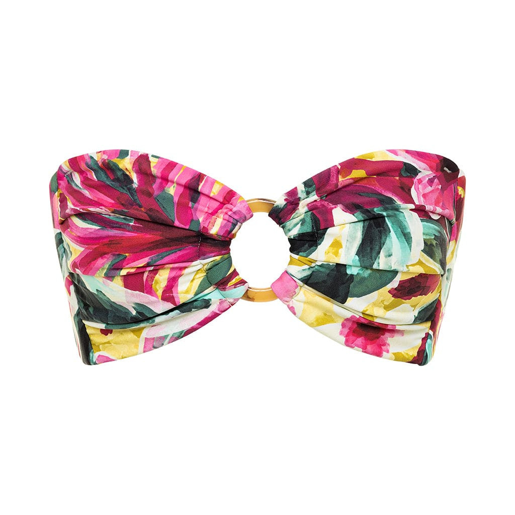 Isla Floral Tori Ties Bandeau Bikini Top | Montce
