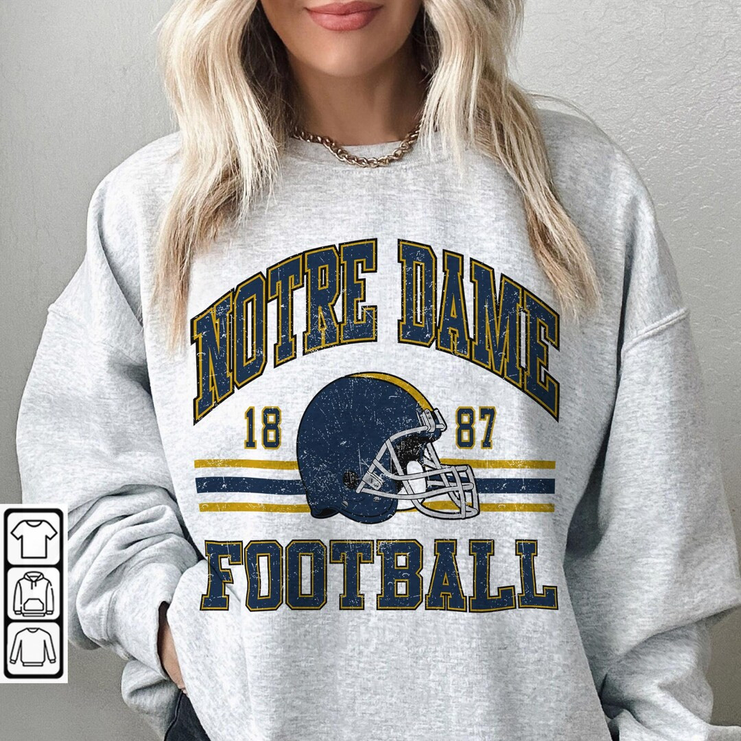 Notre Dame Football Sweatshirt Shirt Retro Style 90s Vintage - Etsy | Etsy (US)