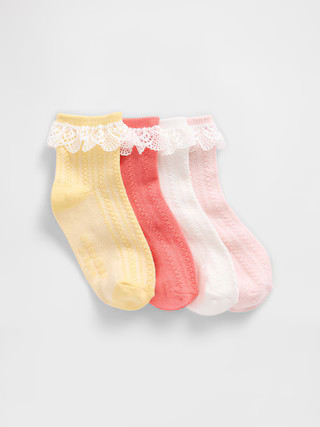 Baby & Toddler Lace-Trim Quarter Crew Socks | Gap (US)