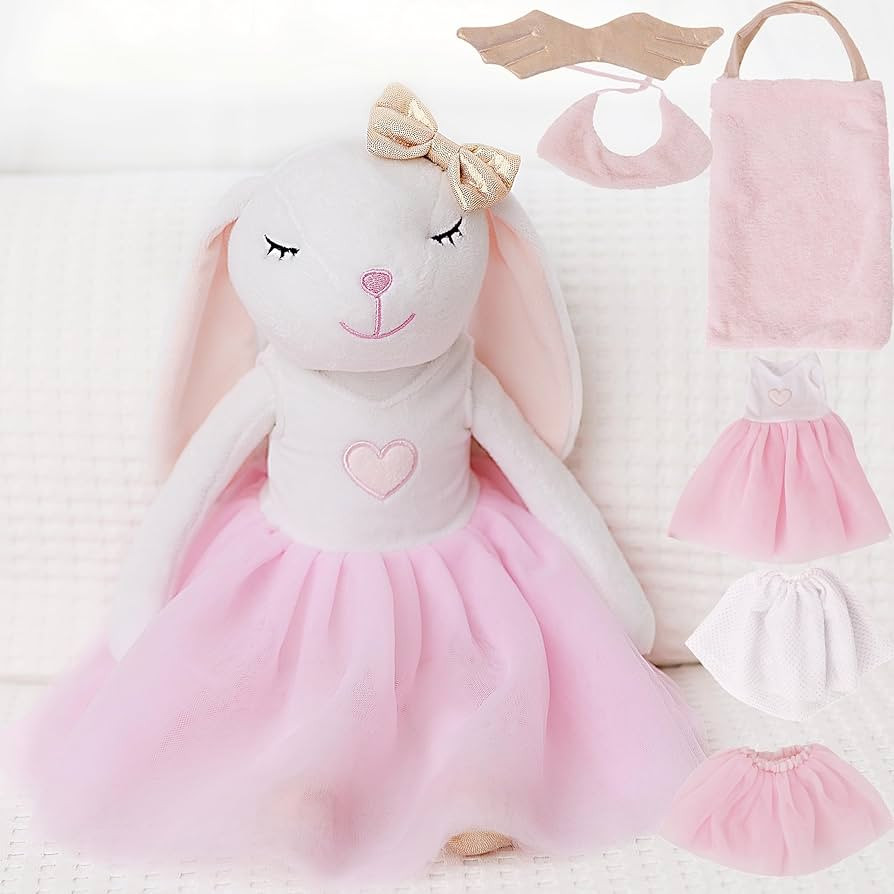 Perfectto Design Bunny Ballerina Stuffed Animal for Girls, Plush Toy Doll - Cute Doll Set Dress U... | Amazon (US)