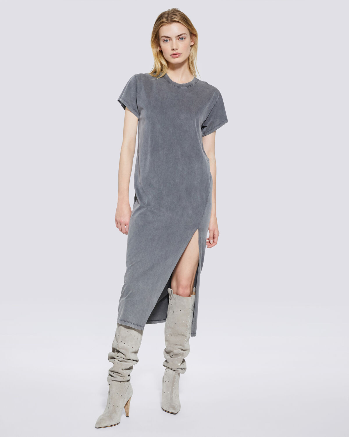 ELISHA CREW NECK MIDI T SHIRT DRESS | IRO