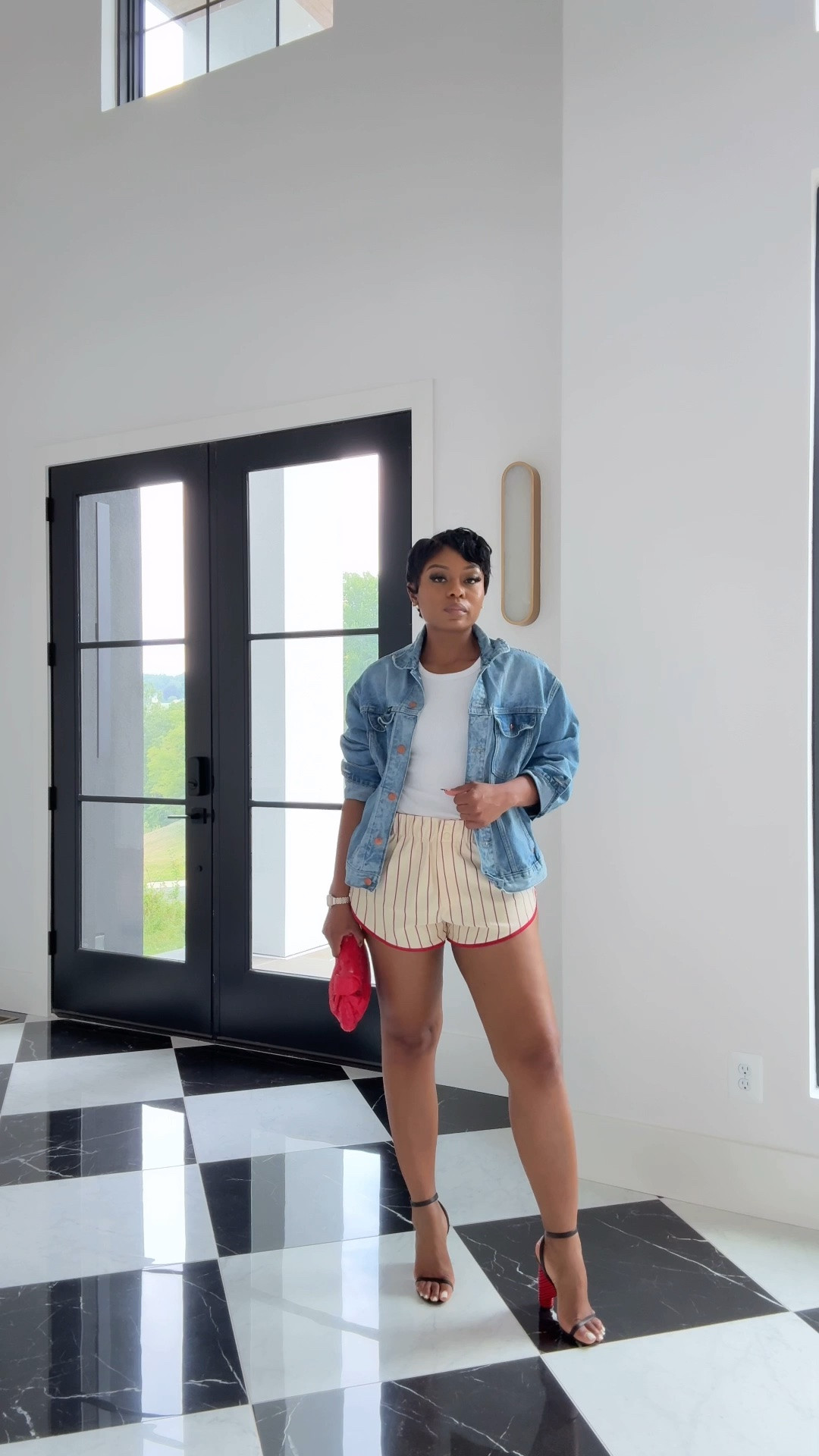 Summer temperatures while browsing fall pieces in my adidas shorts, and denim
Jacket

Shoes: old Balenciaga 
Jacket is Wrangler x Staud collab. Similar pairs linked 

Wearing Medium in the shorts

#LTKootd #LTKOver40 #LTKgrwm