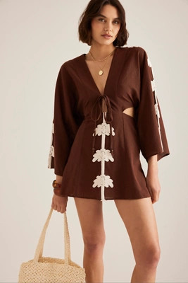 Celandine Palm Cutout Mini Kaftan | Anthropologie (UK)