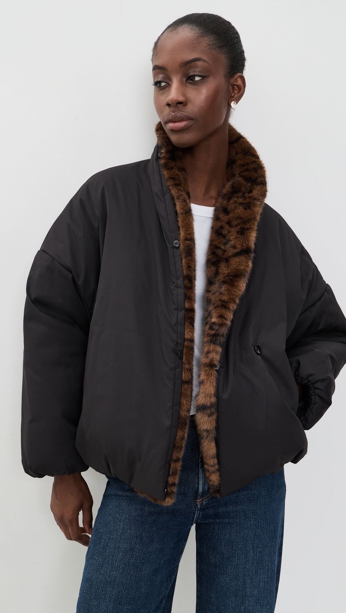 Bailey Rose Black Leopard Jacket Black S | Shopbop