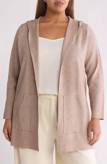 CYRUS Hooded Pocket Cardigan in Buckskin Heather at Nordstrom Rack, Size 1X | Nordstrom Rack