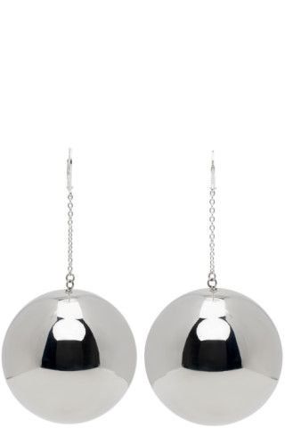 Silver Disco Drop Earrings | SSENSE