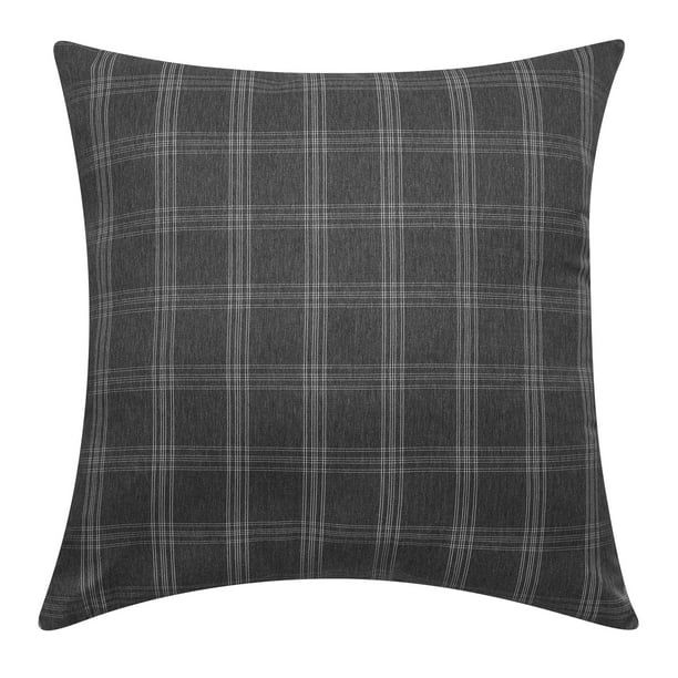 Mainstays Plaid Decorative Throw Pillow, 18x18", Black | Walmart (US)