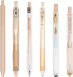 Buqoo Gel Pens Set, 5 Pack Retractable Gel Ink Pens 0.5mm Fine Points Pens Various Styles of Gel ... | Amazon (US)