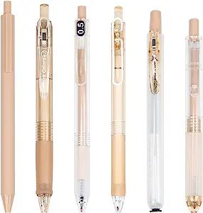 Buqoo Gel Pens Set, 5 Pack Retractable Gel Ink Pens 0.5mm Fine Points Pens Various Styles of Gel ... | Amazon (US)